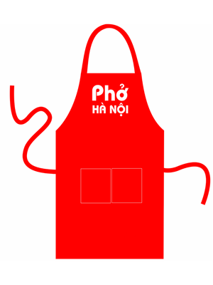 In tạp dề quán phở Hà Nội