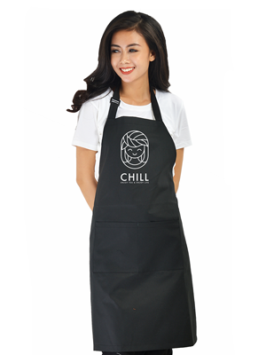 In tạp dề quán CHILL