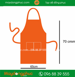 Tạp dề may sẵn màu cam