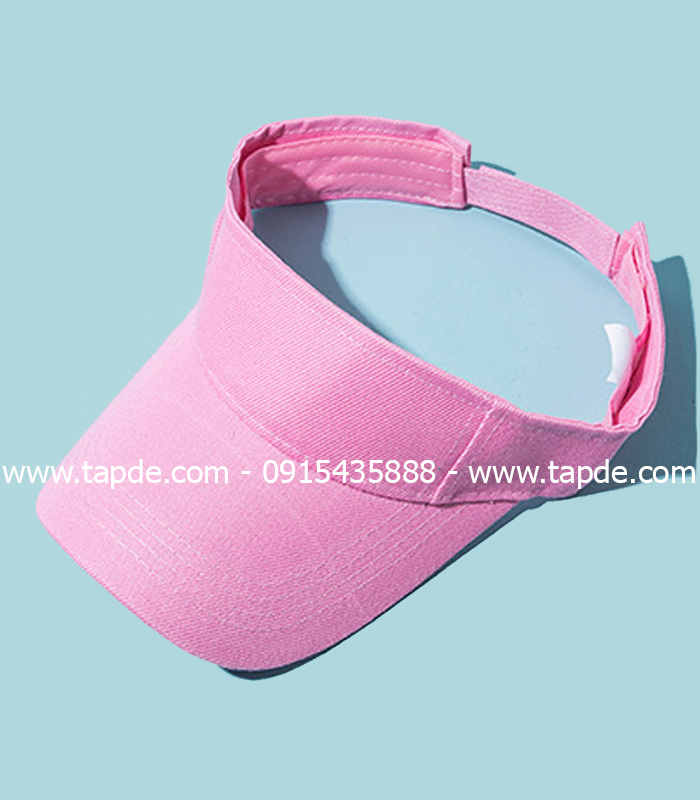 Mũ lưỡi trai vải nửa đầu màu hồng nhạt
