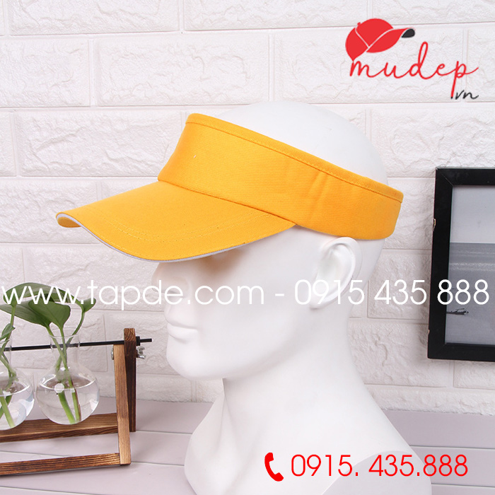 Mũ lưỡi trai nửa đầu màu vàng phối trắng