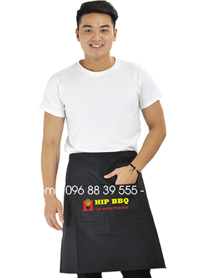 In tạp dề dáng ngắn quán Hip BBQ