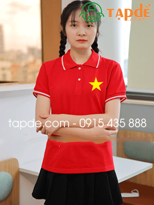 Áo polo cờ đỏ sao vàng đẹp