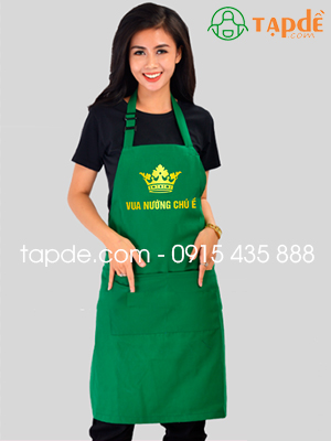 Tạp dề màu xanh lá cây Quán Vua nướng Chú Ề
