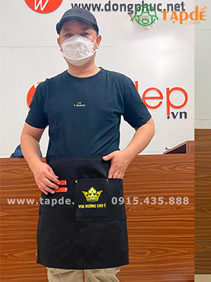 Tạp dề màu đen Quán Vua Nướng Chú Ề