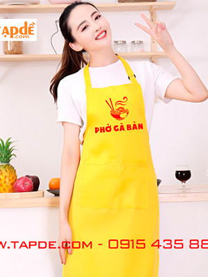 Tạp dề màu vàng Quán Phở gà bán