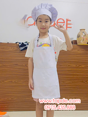 Tạp dề trẻ em màu trắng