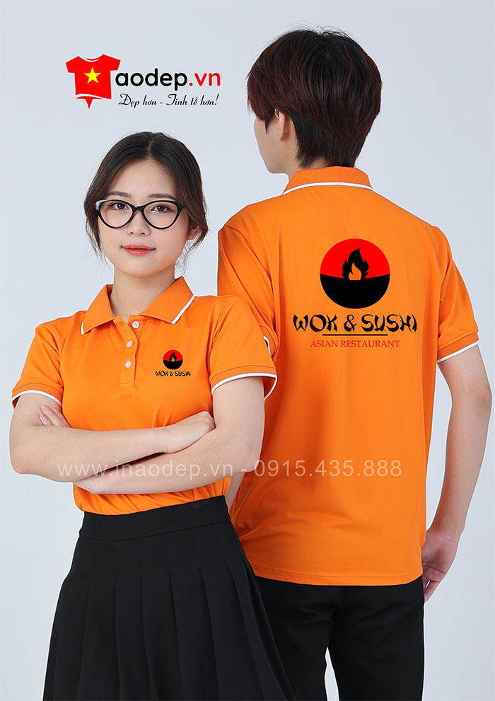 Áo phông Nhà hàng Châu Á Wok & Sushi | Ao phong dong phuc