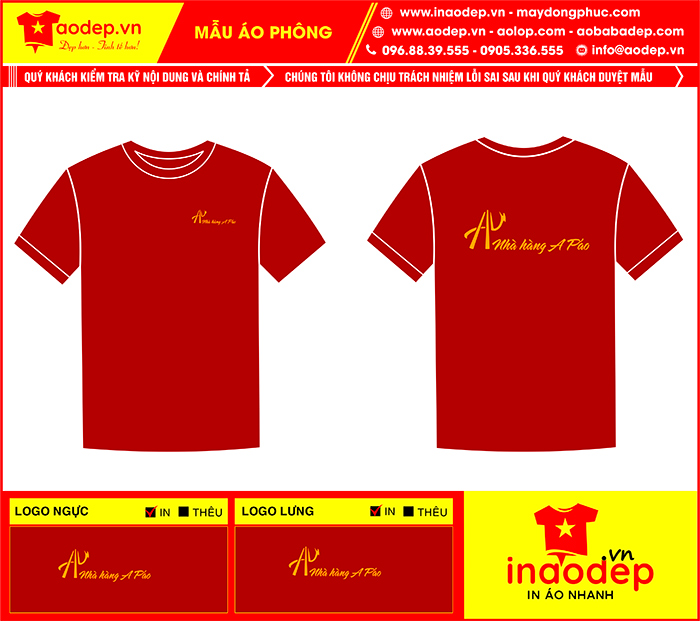 Áo phông Nhà hàng A Páo | Ao phong dong phuc