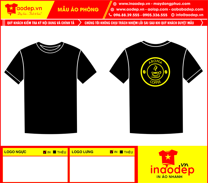 Áo phông Quán Coffee AROMA | Ao phong dong phuc