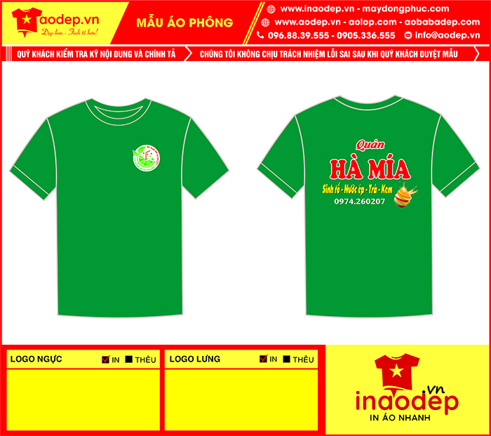 Áo phông Quán Hà Mía | Ao phong dong phuc