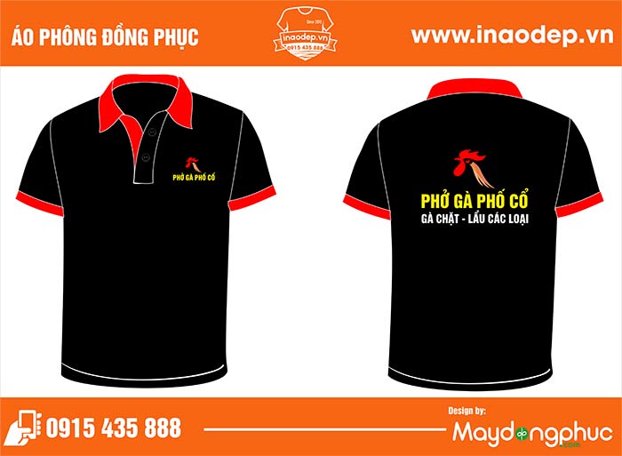 Áo phông cổ bẻ Quán Phở gà phố cổ | Ao phong dong phuc