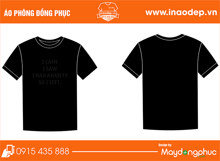 Áo phông cổ tròn đồng phục màu đen | Ao phong dong phuc