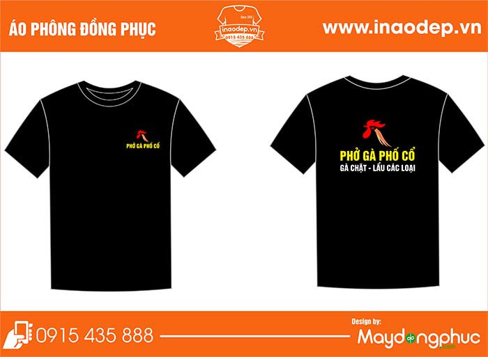 Áo phông cổ tròn Quán Phở gà phố cổ | Ao phong dong phuc