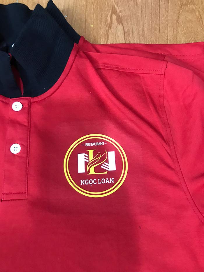 Áo phông màu đỏ Nhà hàng Ngọc Loan | Ao phong dong phuc
