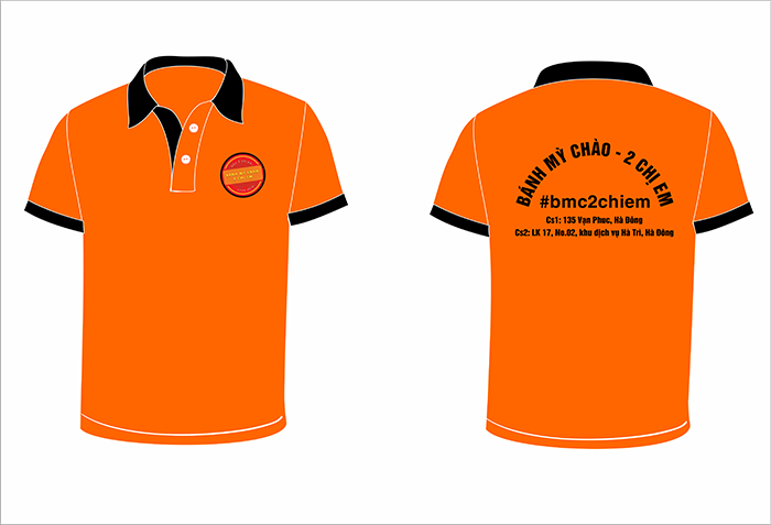 In áo quán bánh mỳ chào 2 chị em | In ao cong ty