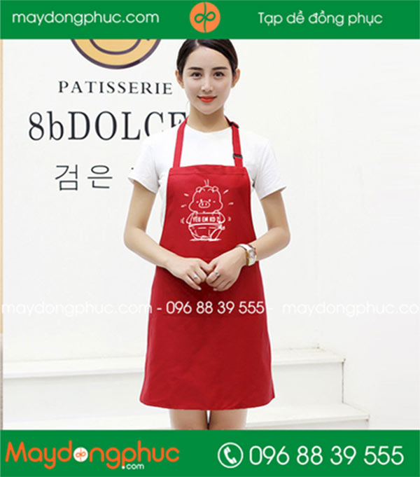 In tạp dề quán Yêu em ko | In tap de dong phuc