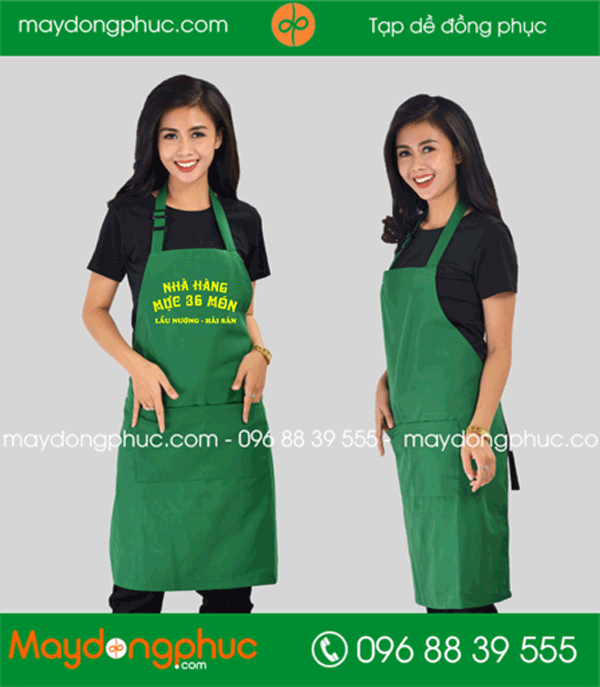 Tạp dề nhà hàng mực 7 món | Tap de dong phuc