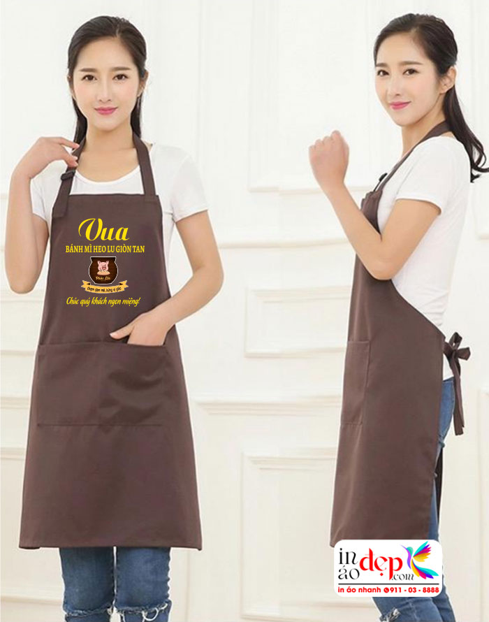 Tạp dề Quán Vua bánh mì heo lu giòn tan | Tap de dong phuc