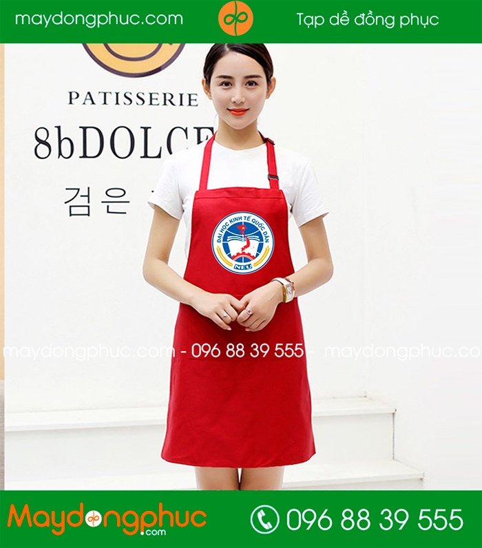 Tạp dề màu đỏ Trường Đại học kinh tế Quốc dân | Tap de dong phuc