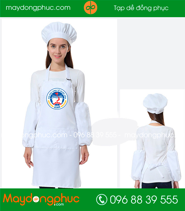 Tạp dề màu trắng Trường Đại học kinh tế Quốc dân | Tap de dong phuc