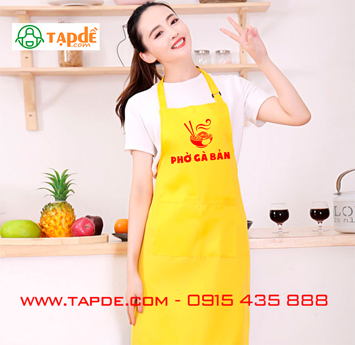 Tạp dề màu vàng Quán Phở gà bán | Tap de dong phuc