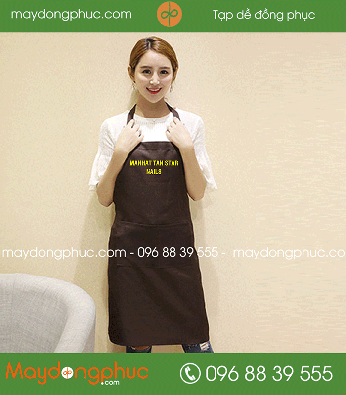 Tạp dề Quán nails Manhat Tan Star | Tap de dong phuc
