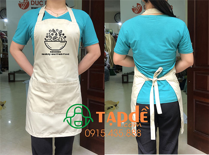 In tạp dề quán Saladdee | In tap de dong phuc