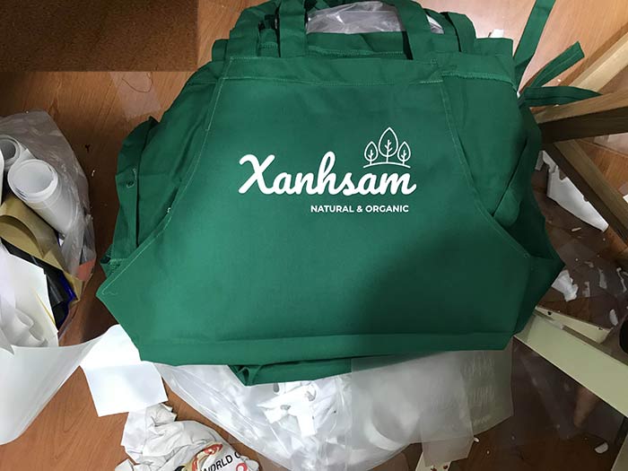Tạp dề đồng phục Quán Xanh Sam | Tap de dong phuc