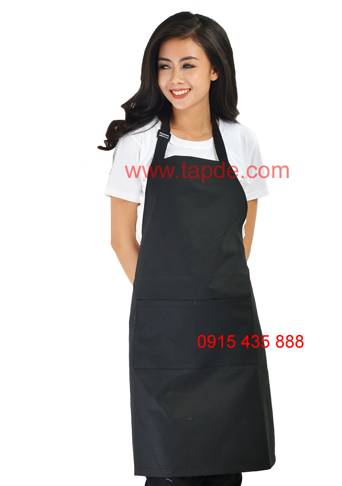 Tạp dề đen Dài - Vải kaki đẹp