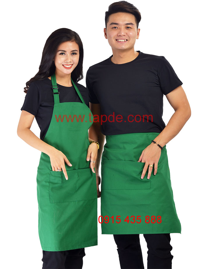 Tạp dề xanh lá Dài - vải kaki đẹp