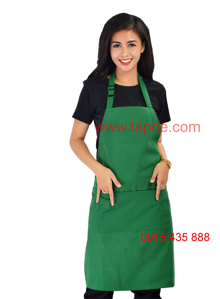 Tạp dề xanh lá Dài - vải kaki đẹp