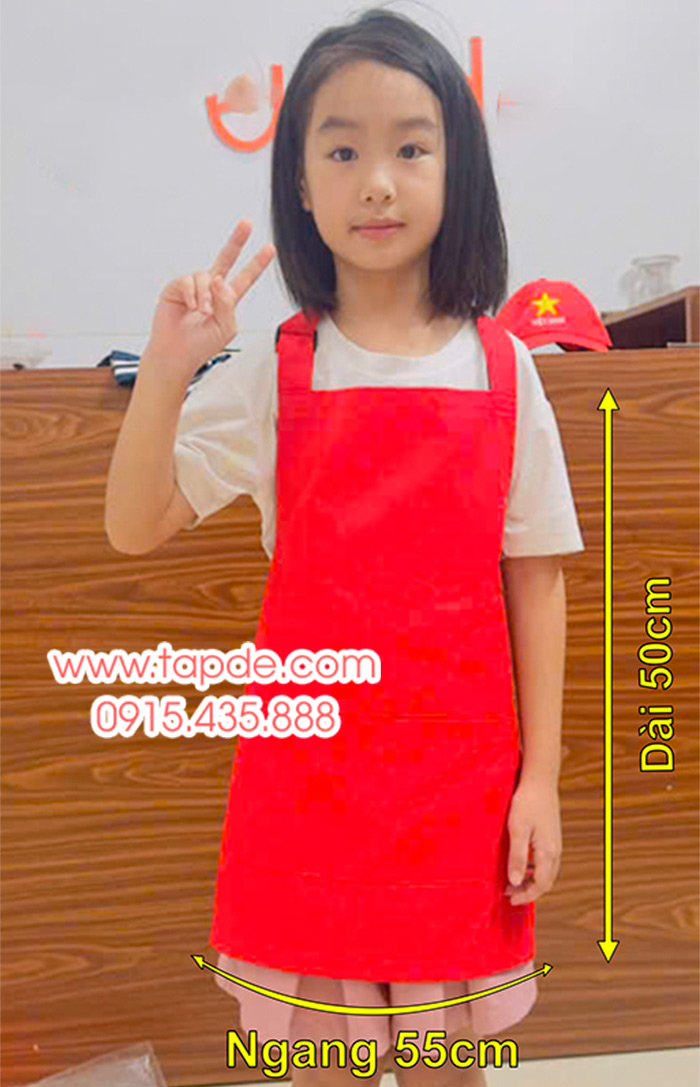 Tạp dề trẻ em màu đỏ | Tap de tre em