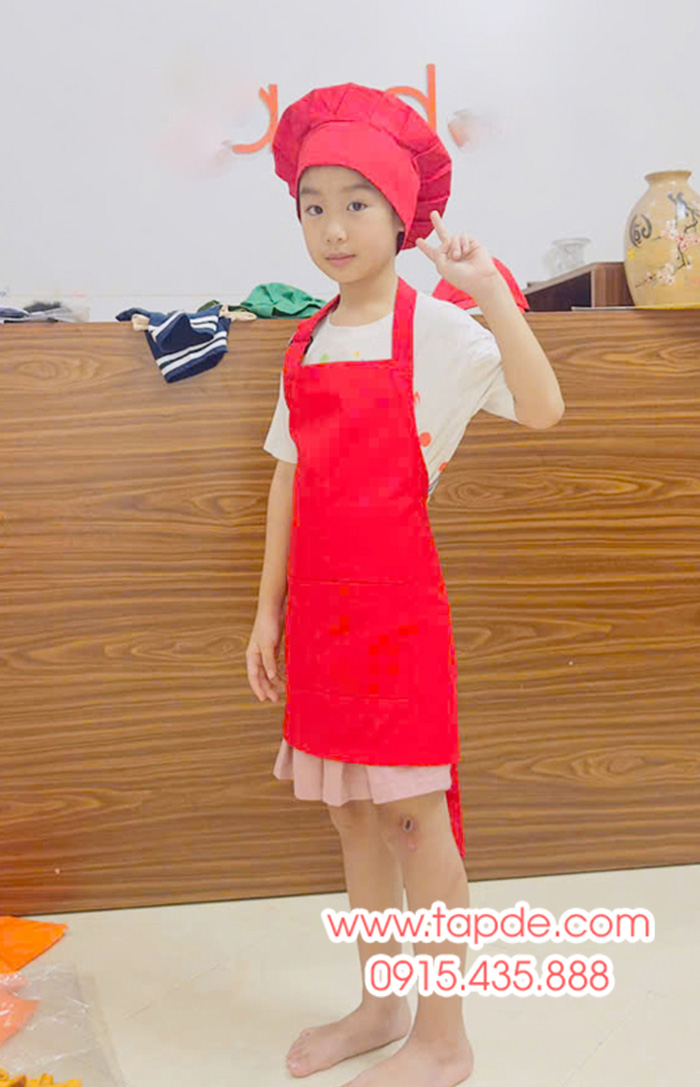 Tạp dề trẻ em màu đỏ | Tap de tre em