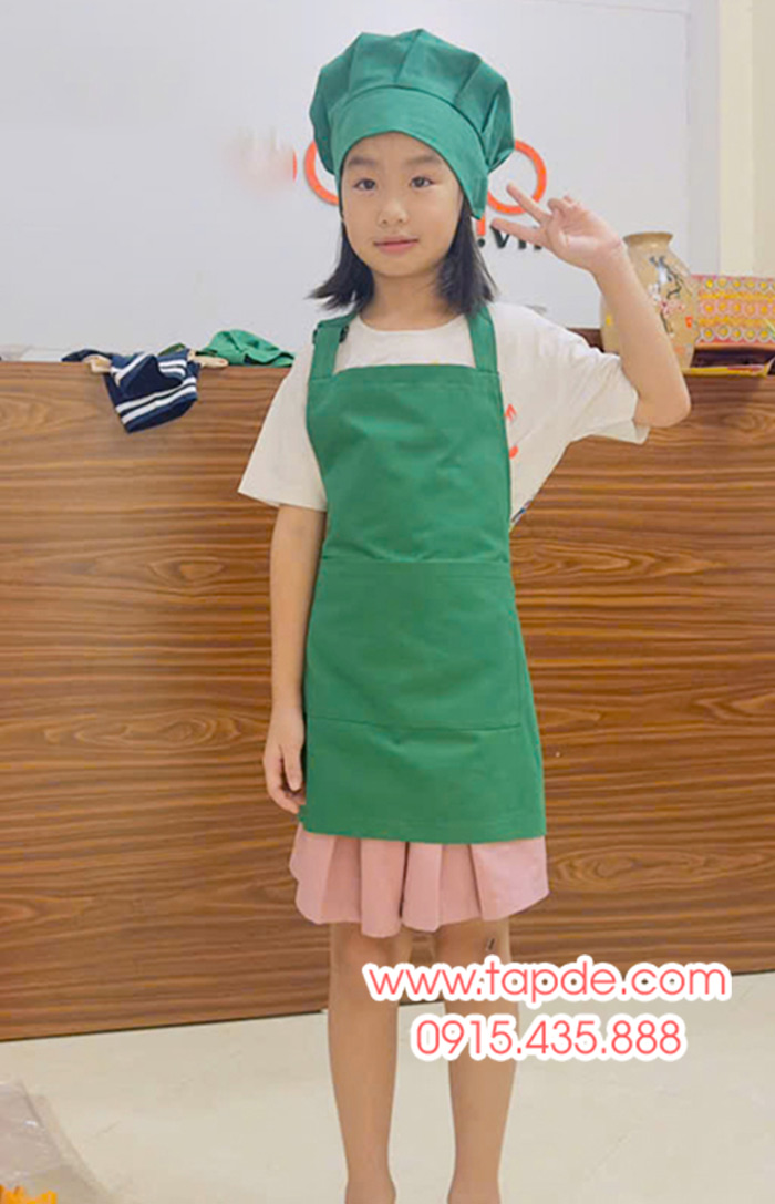 Tạp dề trẻ em màu xanh lá cây | Tap de tre em